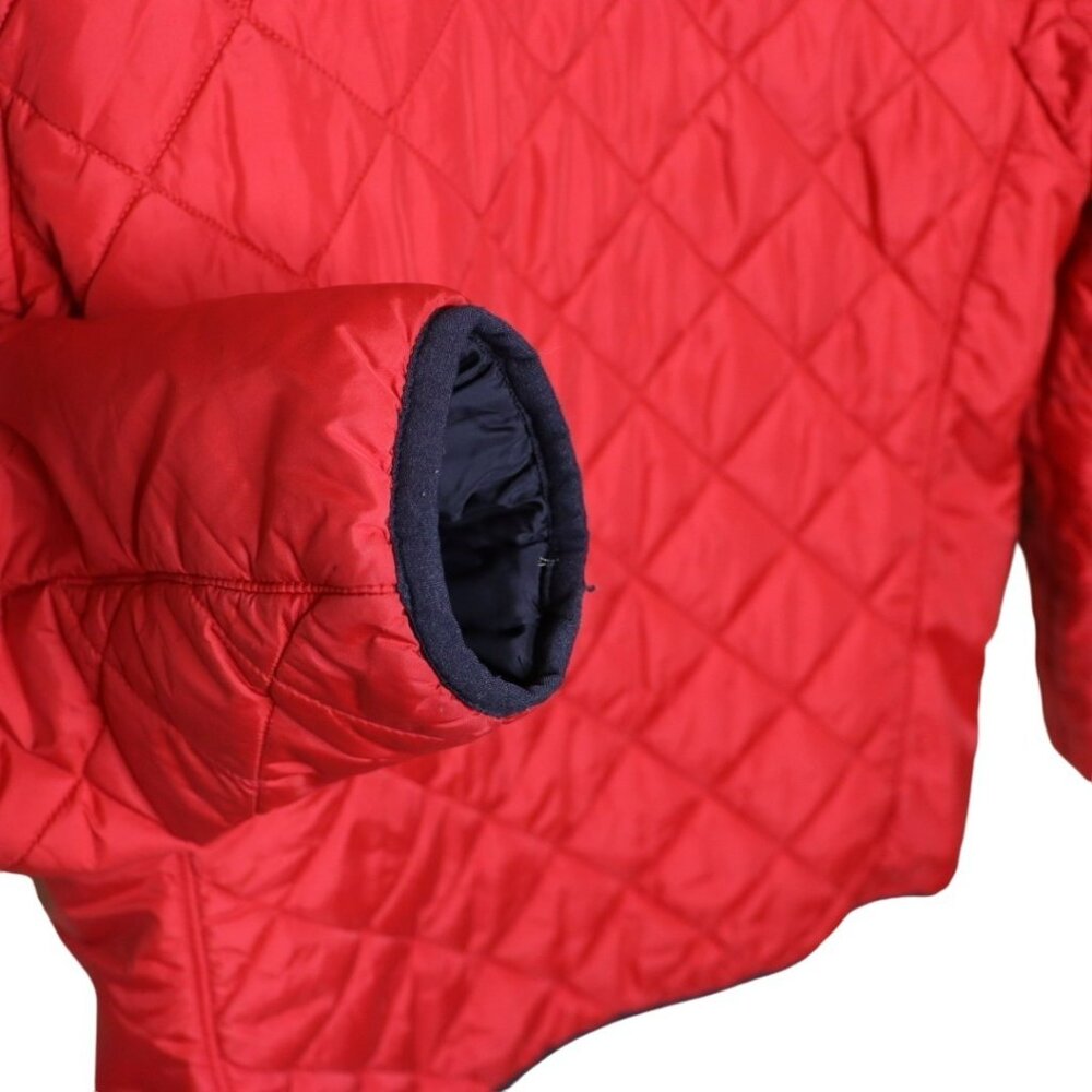 Lands' End Short Cozy Coat Size Small Red Winter Fall Diamond Quilted - Picture 7 of 8